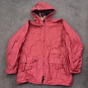 Vintage Misty Harbor Original Women's Red Lined Hooded Raincoat Full Zip Medium